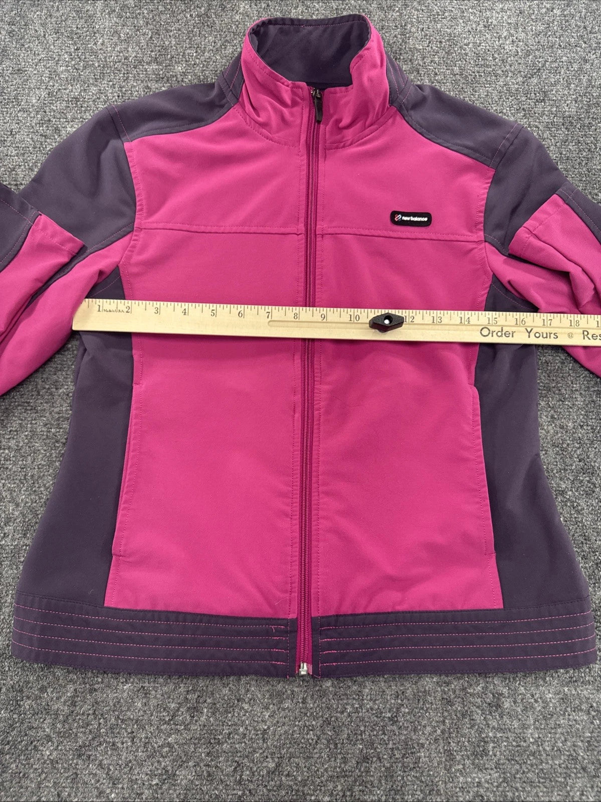 New Balance Womens S Pink Purple Softshell Full Zip Athletic Jacket WALJ6101