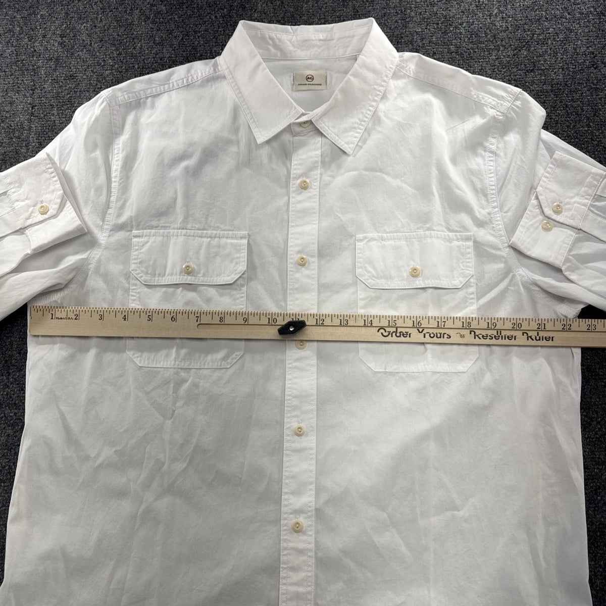 AG Jeans Benning Utility Shirt Mens XL White Cotton Button Down NWT 70670RCL
