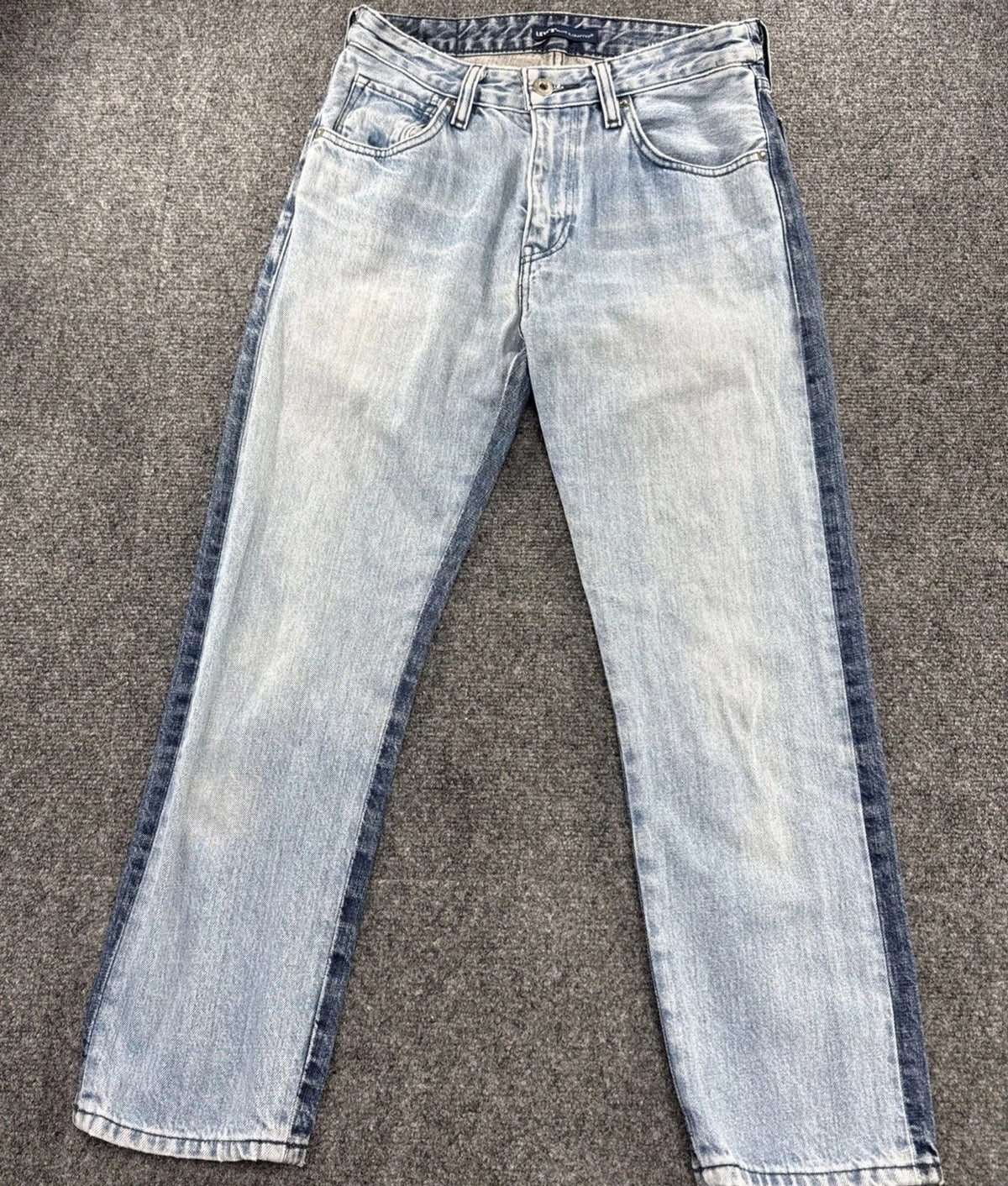 Levis Made Crafted Womens Two Tone Side Stripe Straight Leg Jeans 26 Cotton Blue