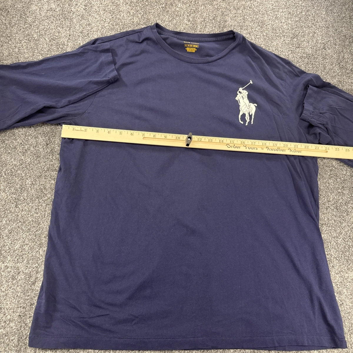 Polo Ralph Lauren Big Pony Long Sleeve T-Shirt Navy Logo Men’s XL Cotton
