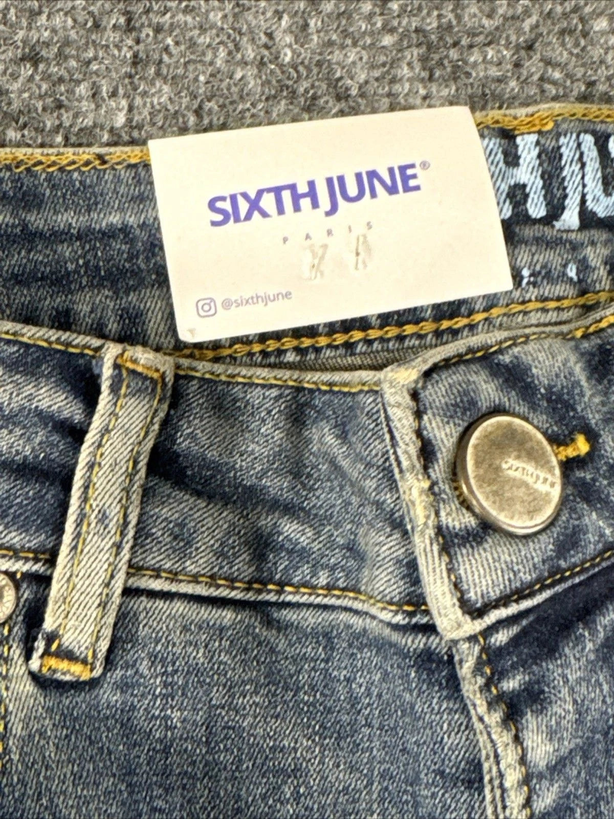 Sixth June Distressed Slim Fit Jeans Men's Size 34 Blue Denim NWT Streetwear