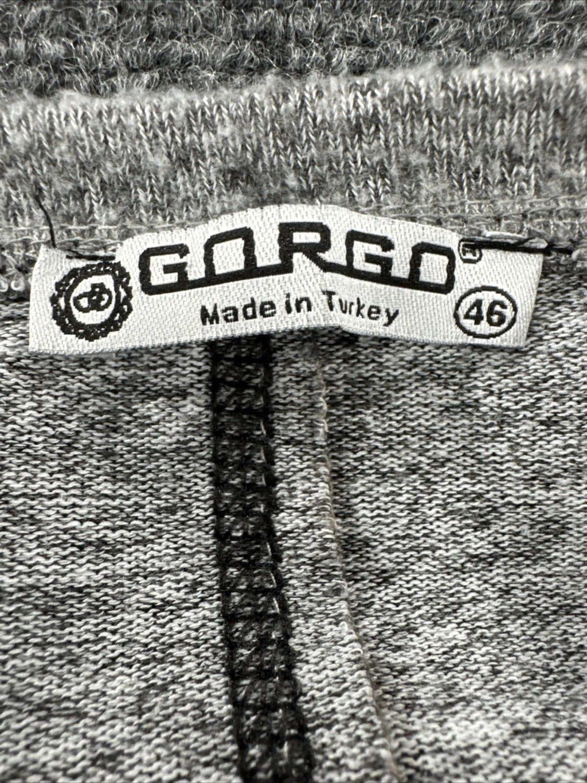 GORGO Abstract Graphic Knit Sweater Gray Graffiti Pullover Women's 46 EU