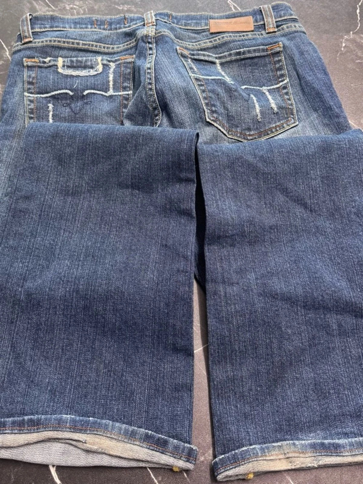 Vigoss Mid Blue Flare Jeans Juniors 11/12 Distressed Retro Denim Trendy