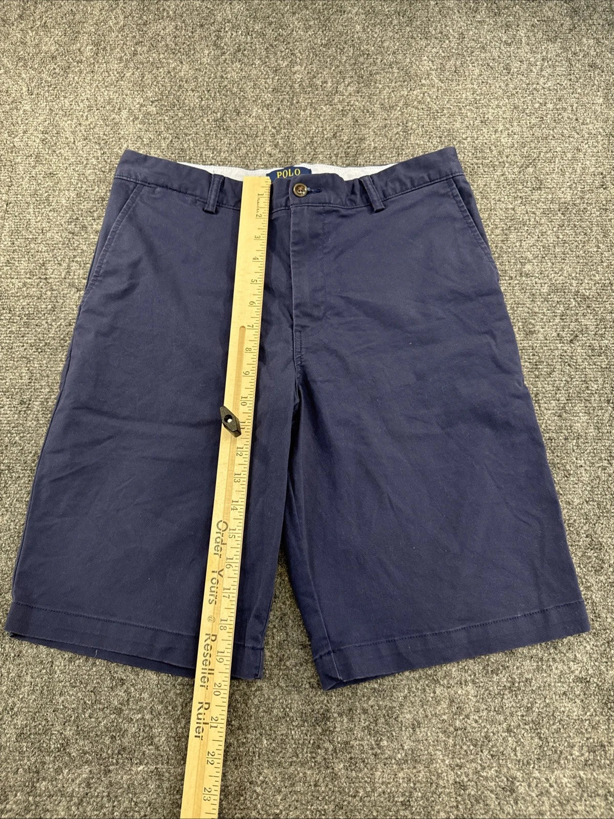 Polo Ralph Lauren Boys 20 Navy Blue Flat Front Chino Shorts Preppy
