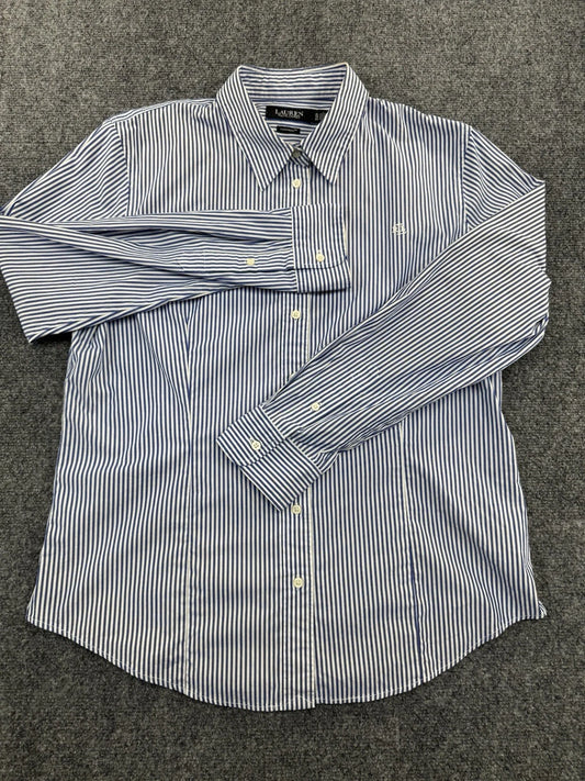 Lauren Ralph Lauren Pure Press Button-Down Shirt, Blue/White Striped, XL - Pre-Owned