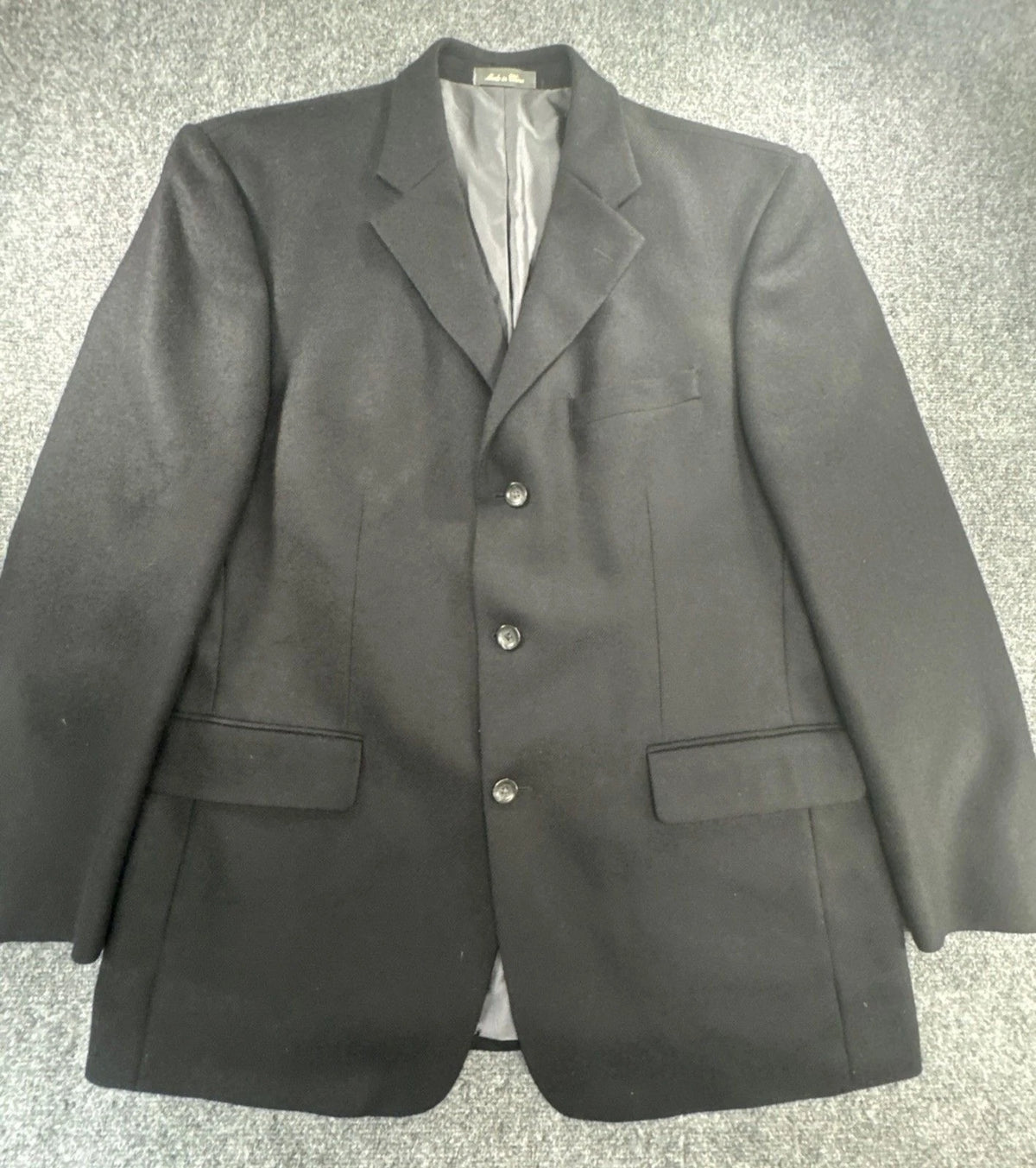 Oscar de la Renta Mens 42R Black 100% Wool Blazer Sport Coat 3 Button