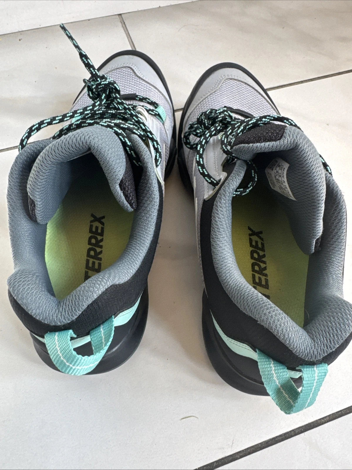 adidas Terrex AX3 FX4690 Womens 8 Gray Mint Continental Hiking Trail Shoes