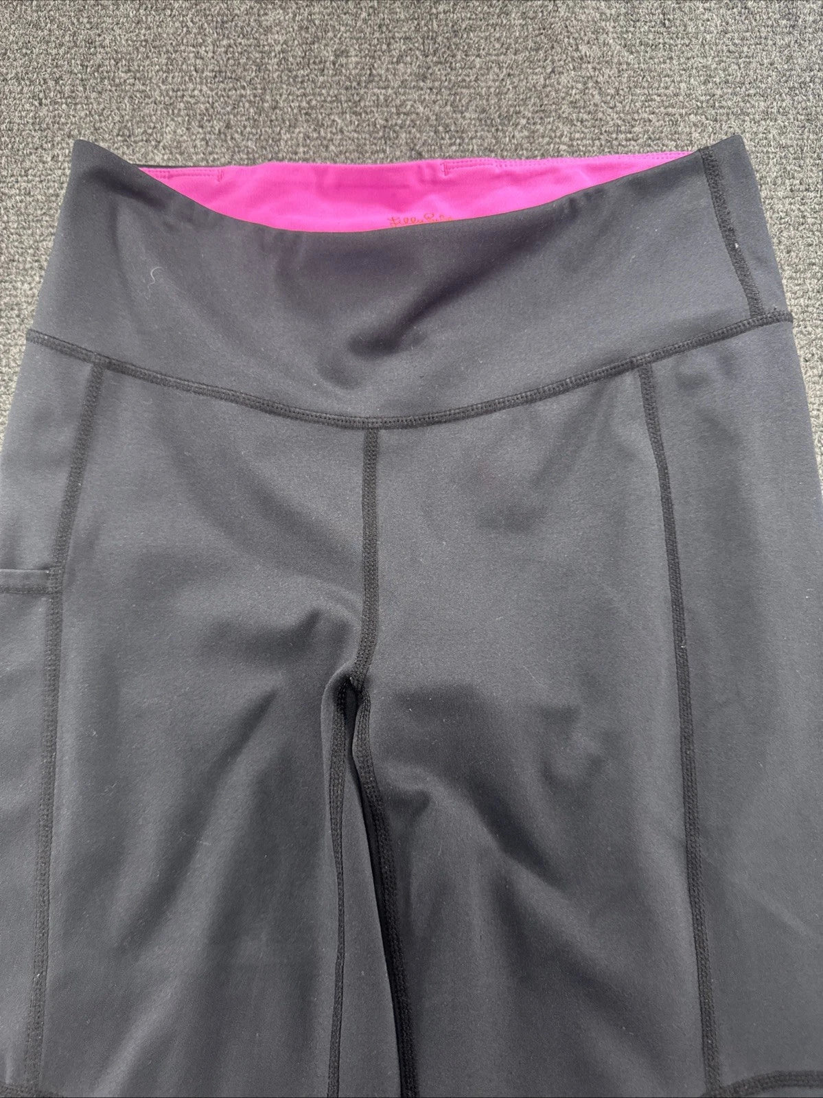 Lilly Pulitzer Luxletic Leggings Womens S Black Pink Powerstretch Mesh Active