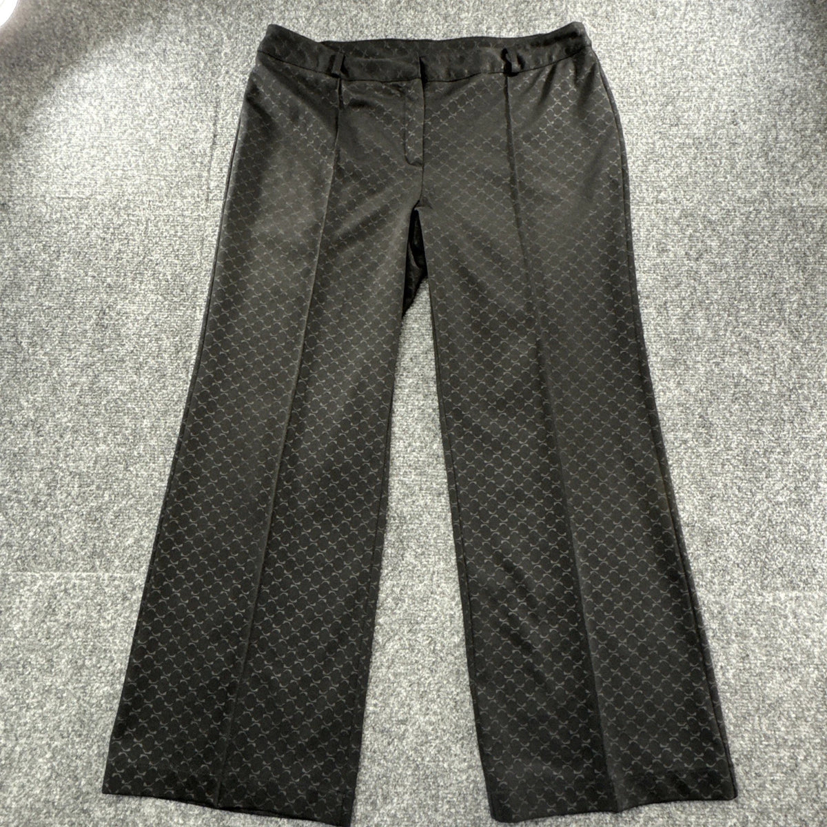 Express Women's Black Wide Leg Dress Pants 11/12 Regular Jacquard Career