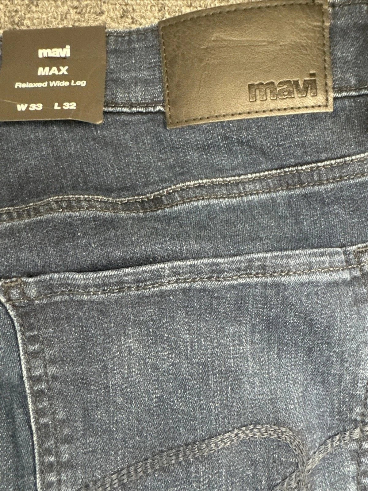 Mavi MAX Relaxed Wide Leg Jeans Men 33x32 Blue Wash Stretch Denim NWT