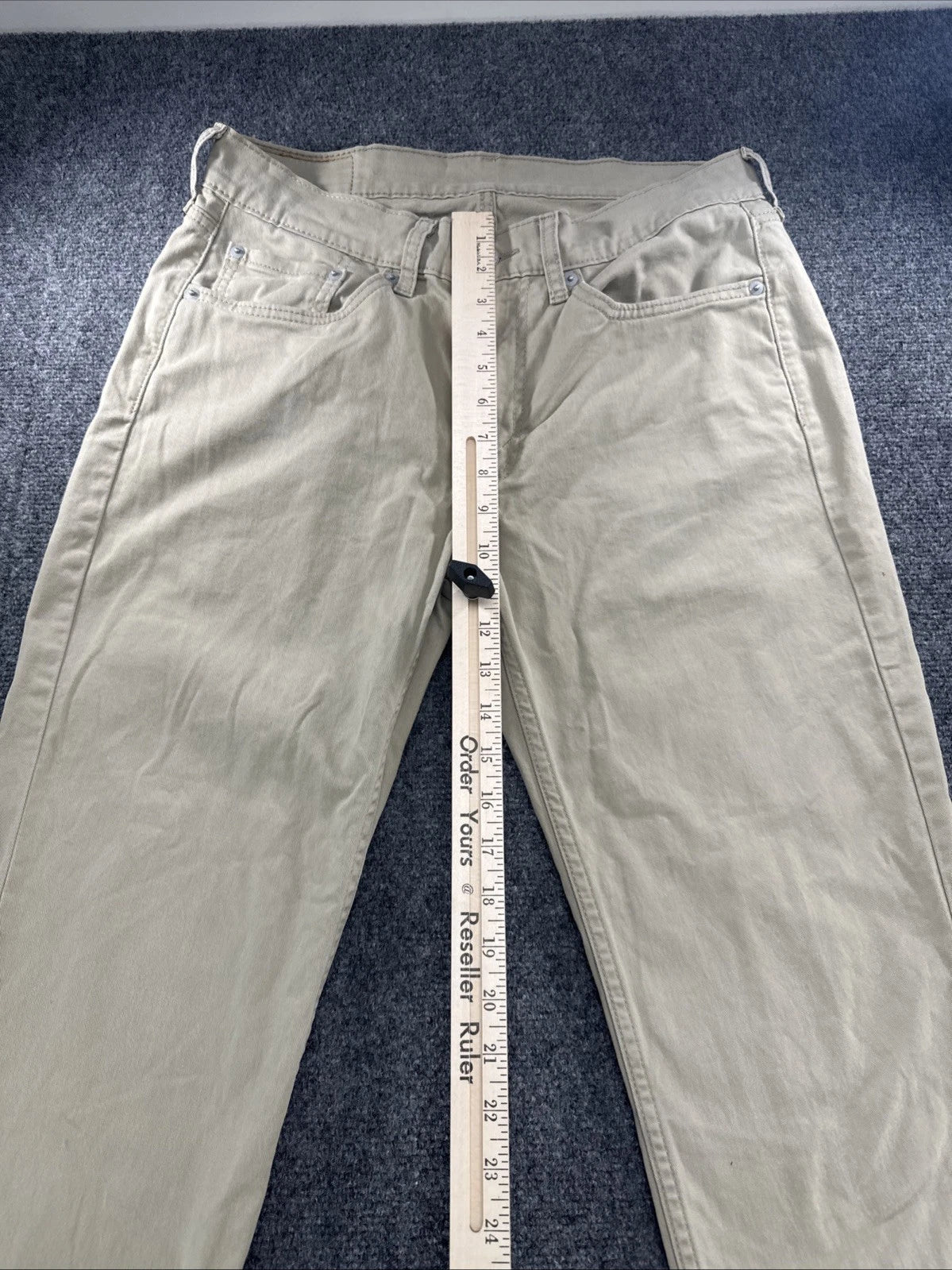 Levi's 514 Straight Fit Khaki Jeans Men's 32x30 Beige Stretch Denim Casual Pants