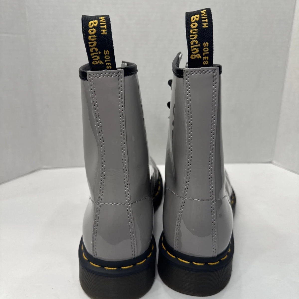 Dr Martens 1460 Patent Lamper Zinc Grey Womens 10 Boots 27635 New No Box