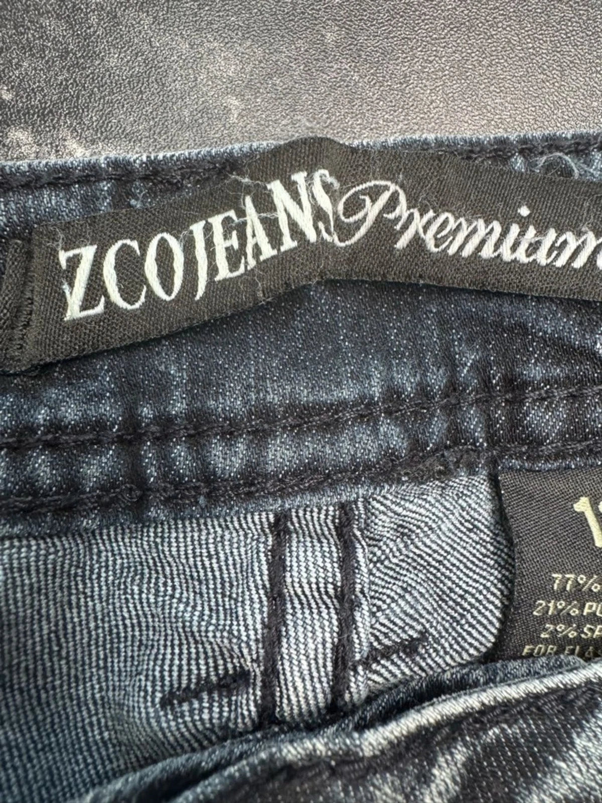 ZCO Blue Paint Splash Cropped Jeans Juniors 13 High Rise Distressed Denim