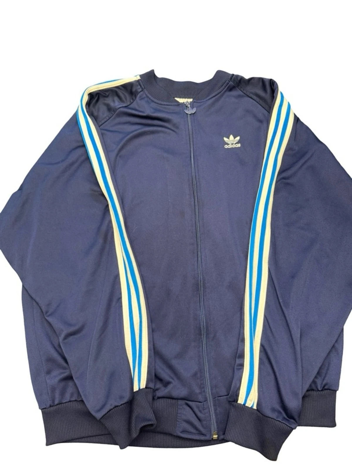 Adidas Trefoil Track Jacket, Vintage 80s, Navy, XL - Pre-Owned