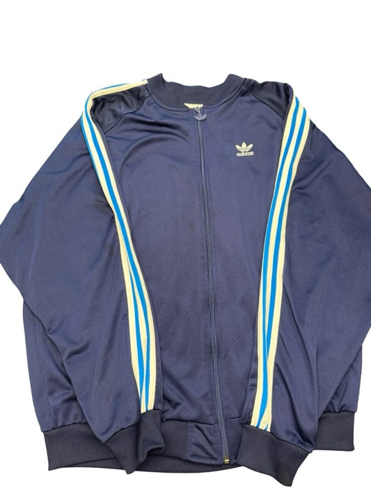 Adidas Trefoil Track Jacket, Vintage 80s, Navy, XL - Pre-Owned