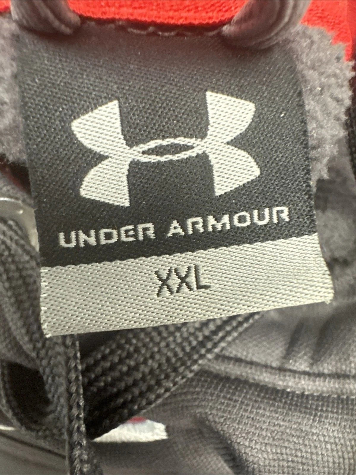 Under Armour Men's XXL Charcoal Gray Red Logo Performance Fleece Hoodie