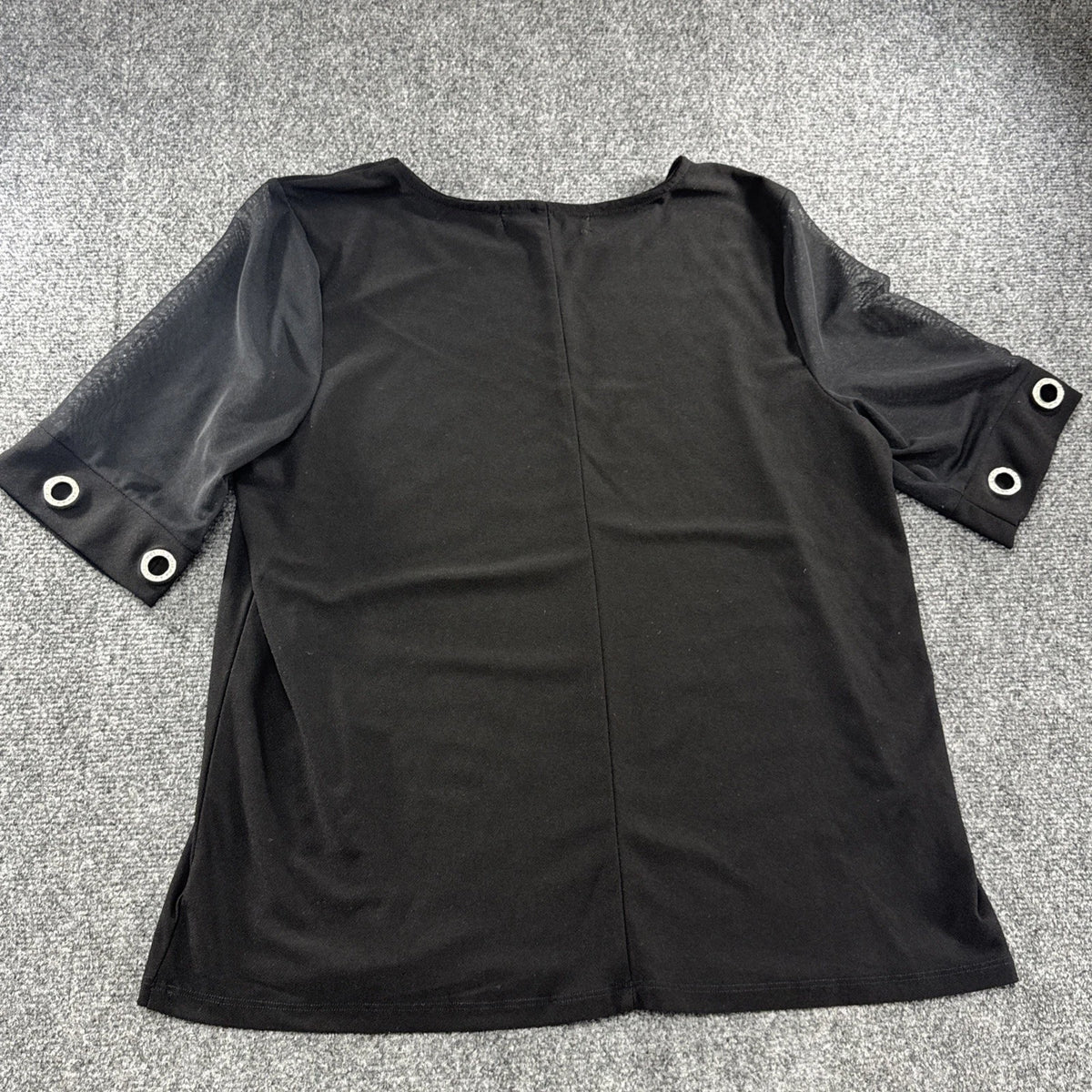 Love Scarlett Black Grommet Sleeve Blouse Women's Medium Career Stretch Top