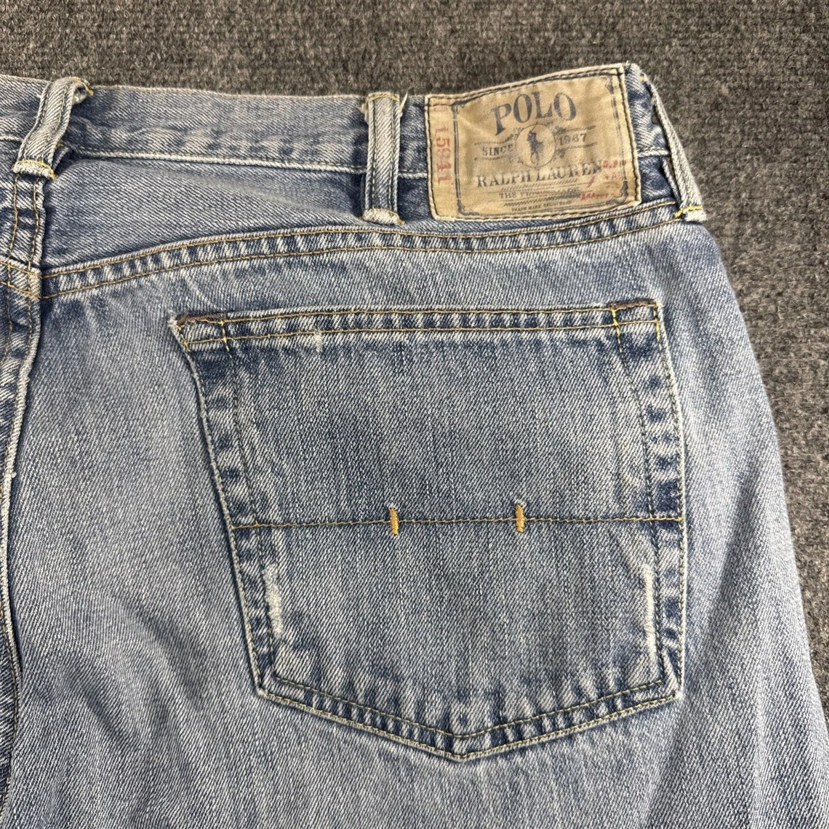 Polo Ralph Lauren Quality Denim Goods Jeans 38x30 Essex Light Wash Cotton