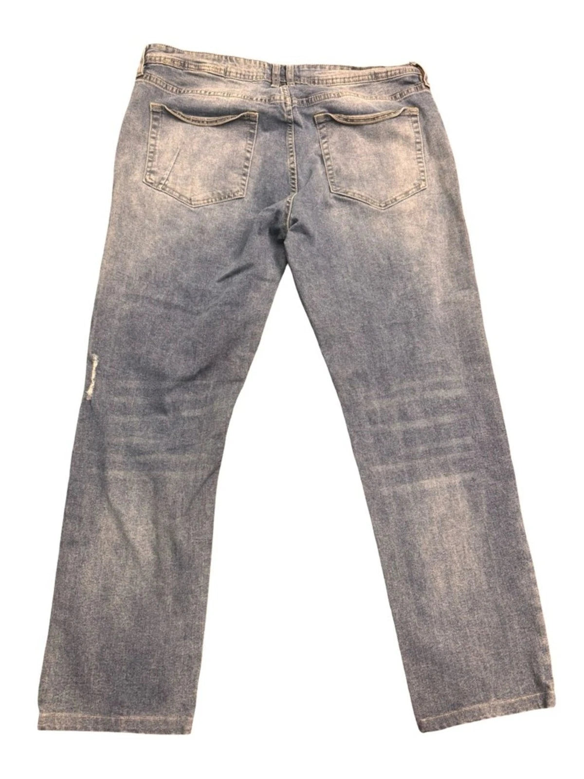 Blank NYC Men's Light Blue Distressed Straight Jeans - Casual Relaxed Fit 36/28