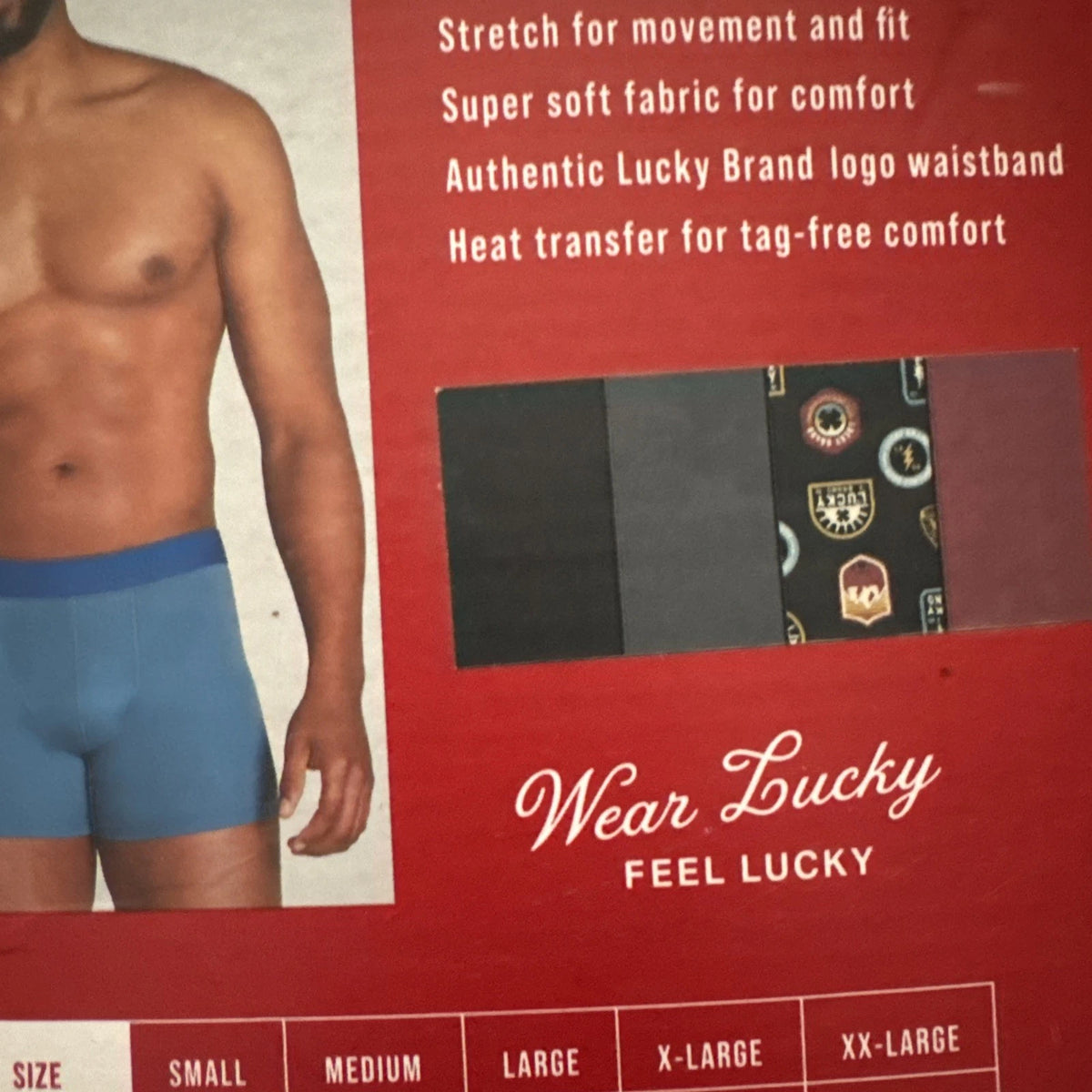 Lucky Brand Boxer Briefs Men Extra Large XL Blue 4 Pk Stretch Soft Underwear NWT