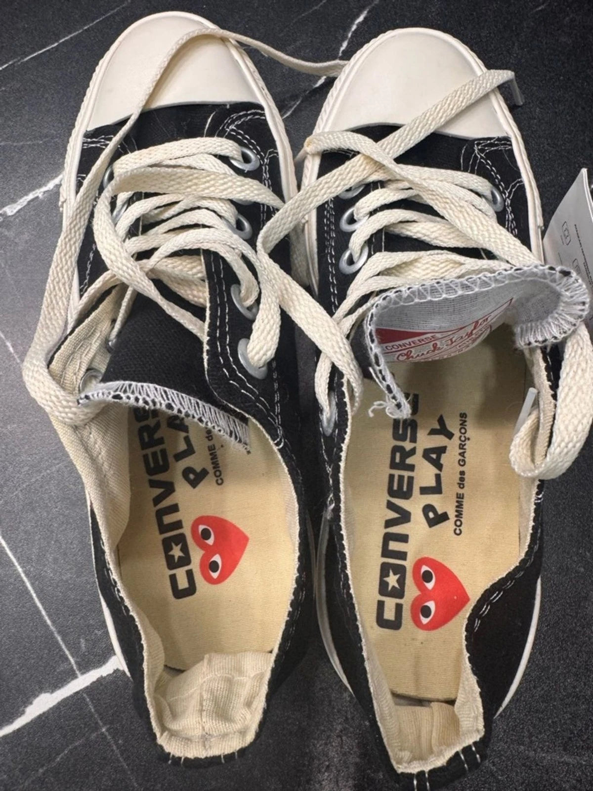 Converse Comme des Garcons Play Low Top Women's 7 Black Red Heart BNWT Shoe