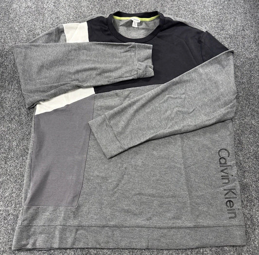 Calvin Klein Colorblock Sweatshirt XXL Gray Black Crewneck Pullover Logo