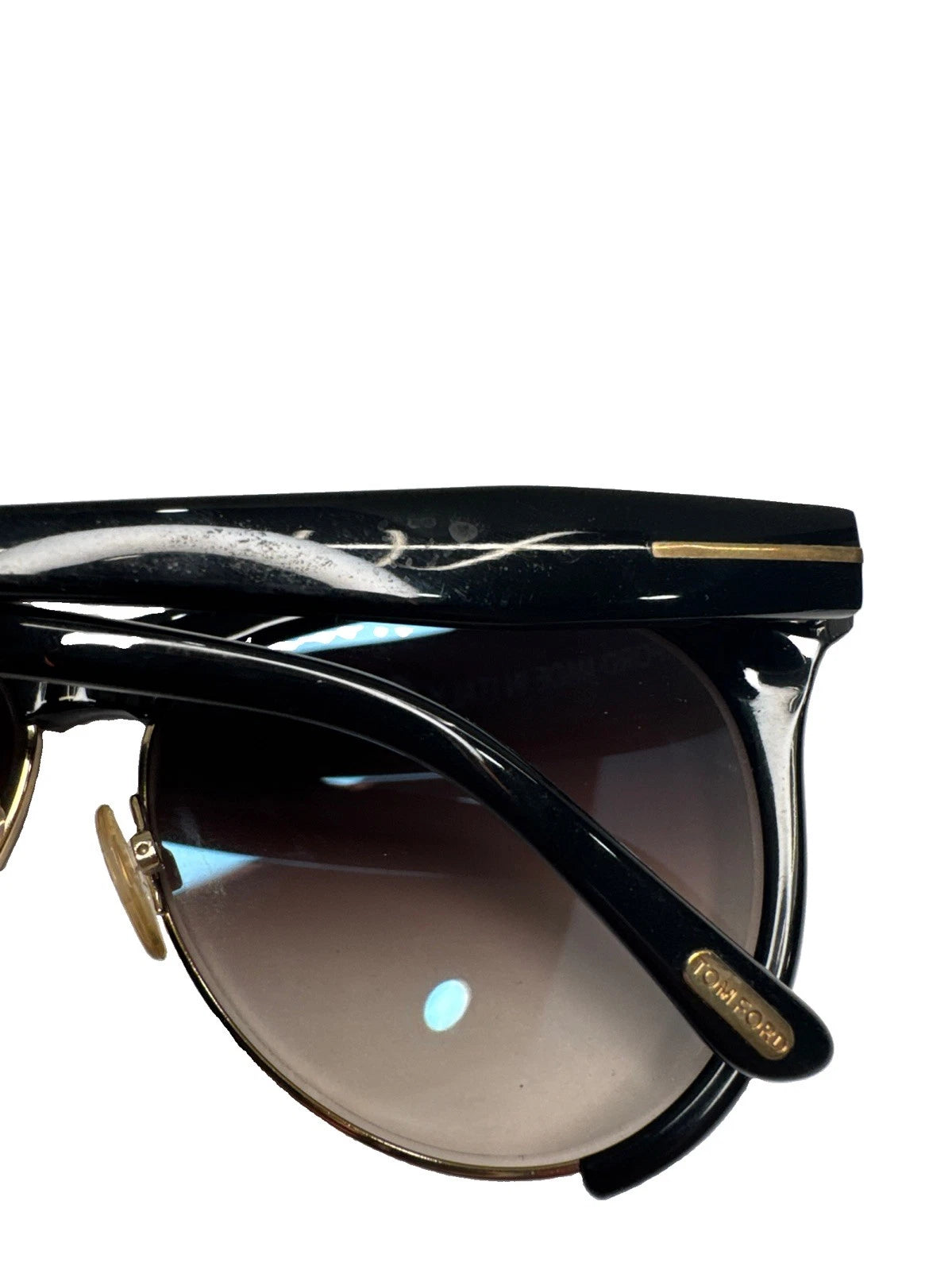 Tom Ford Leona TF365 01G Sunglasses Black Gold Gradient 59-12-140