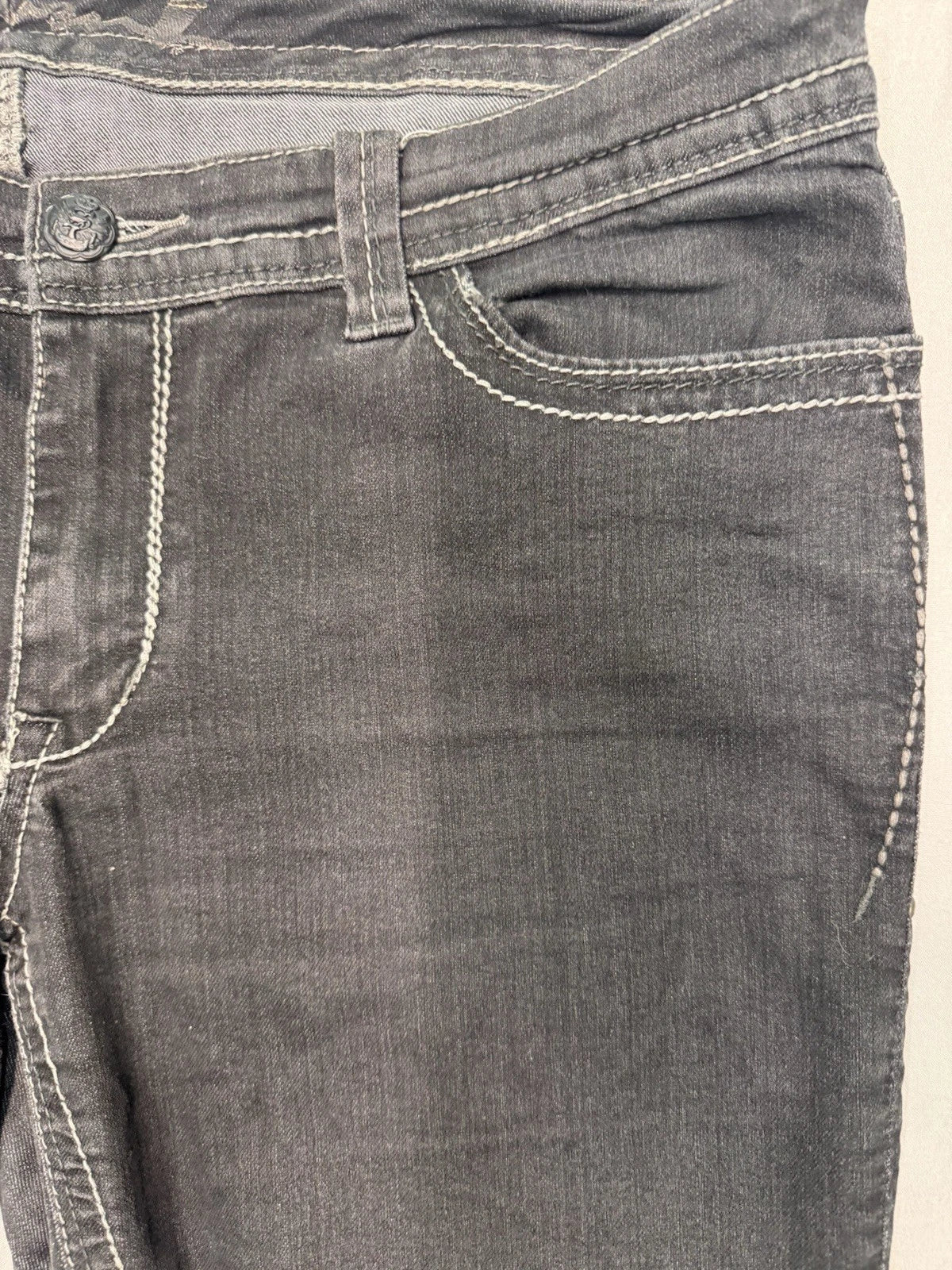 Seven For All Mankind Charcoal Bootcut Jeans Women's 14 White Stitching EUC