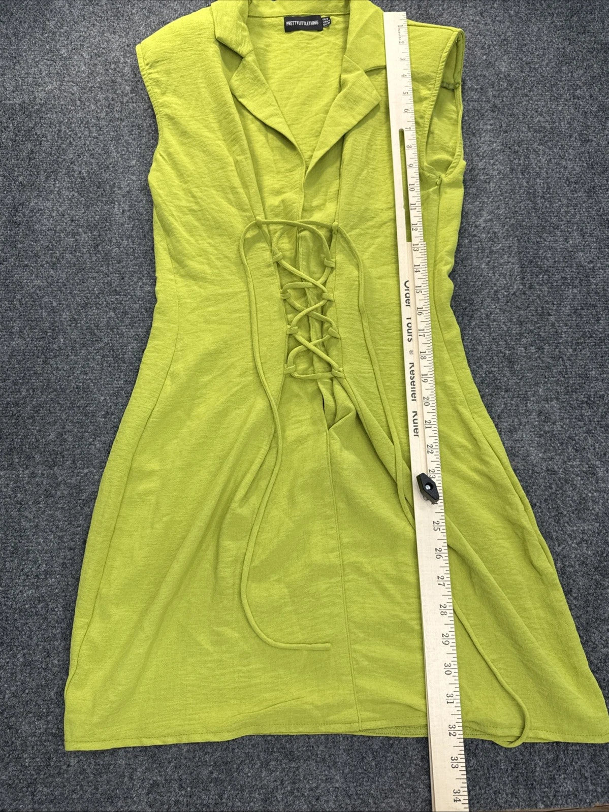 PrettyLittleThing Lime Corset Blazer Mini Dress Lace Up Women’s US 4
