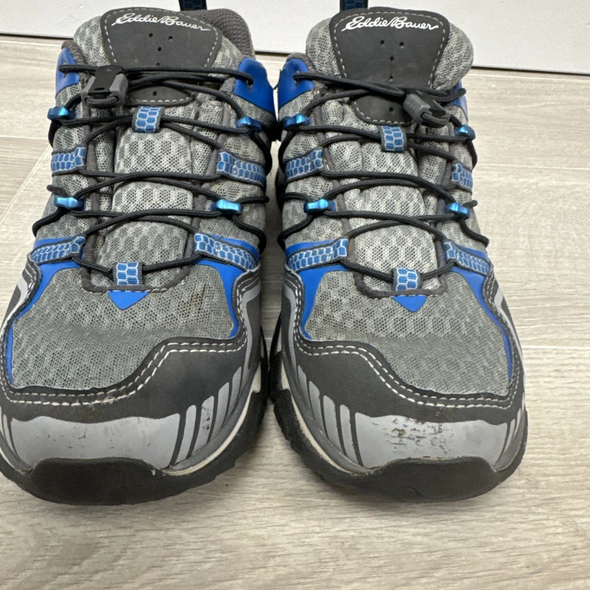 Eddie Bauer Waterproof Vibram Trail Hiking Shoes Gray Blue Men's Size 8.5