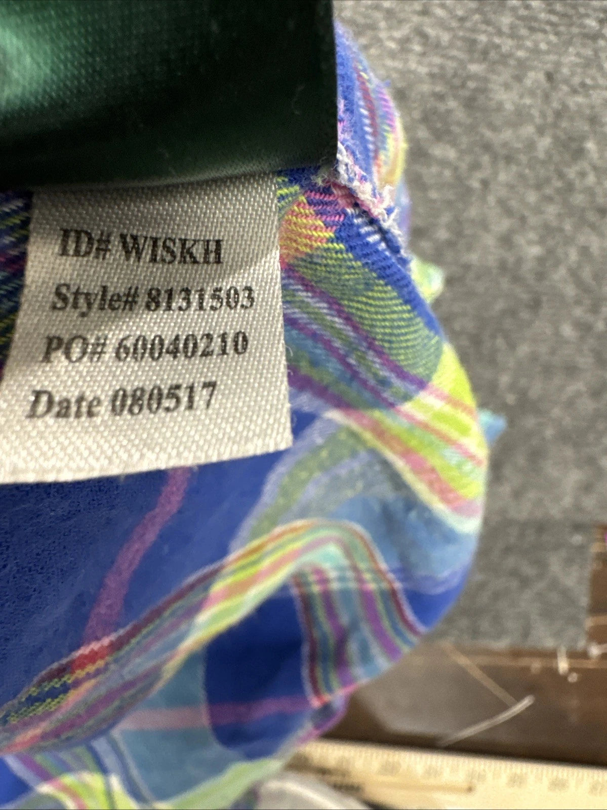 Lauren Ralph Lauren Madras Plaid Shirt Womens M Blue Green Pink RL Monogram