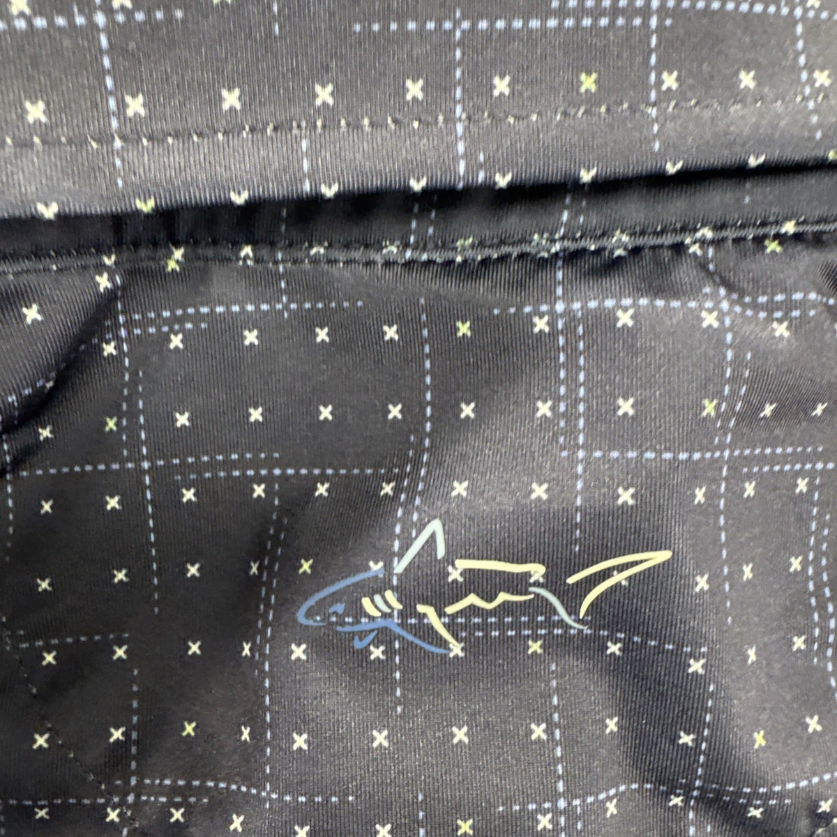 Greg Norman ML75 Stretch Golf Polo Mens S Navy Geometric PlayDry Shirt BNWOT