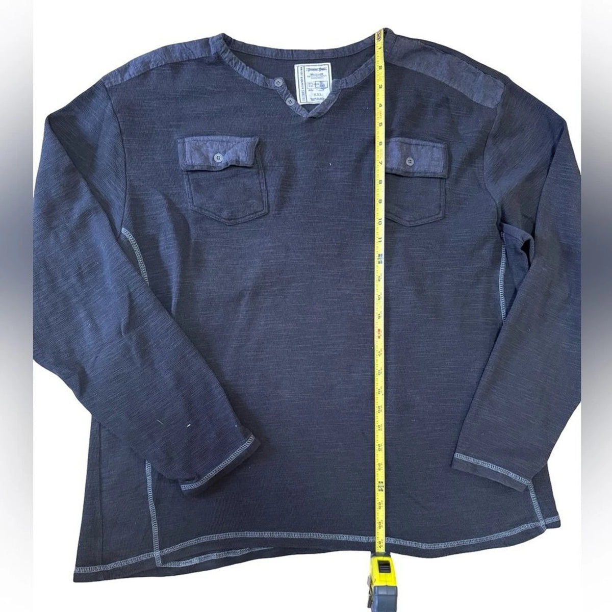 Colours by Alexander Julia Henley Shirt Men’s 2XL Navy Long Sleeve Double Pocket