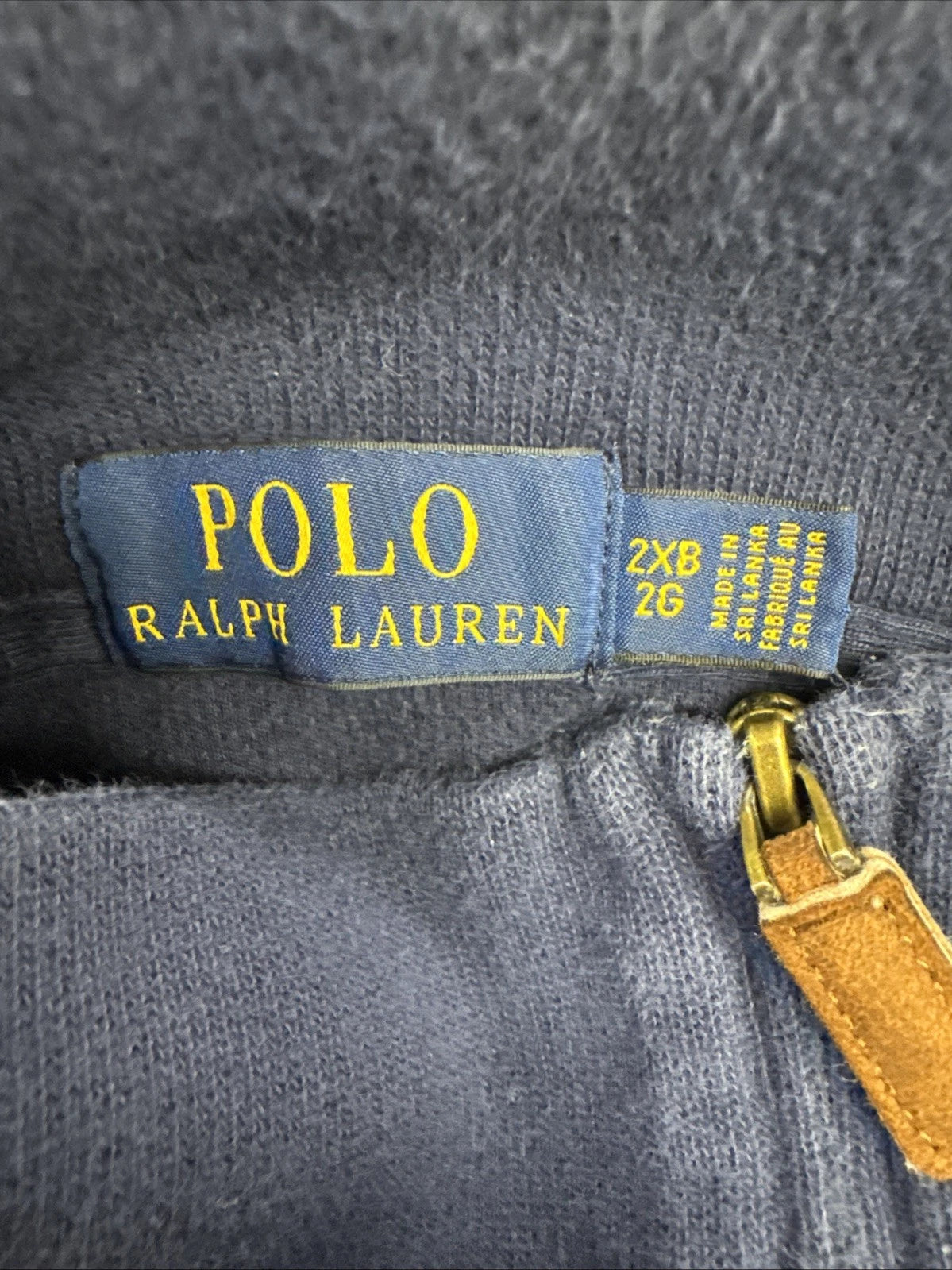 Polo Ralph Lauren Men’s 2XB Navy Blue 1/4 Zip Pullover Red Pony Cotton