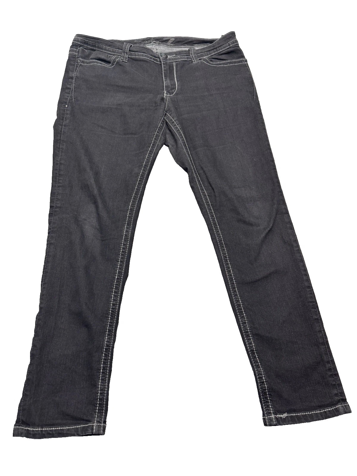 Seven For All Mankind Charcoal Bootcut Jeans Women's 14 White Stitching EUC