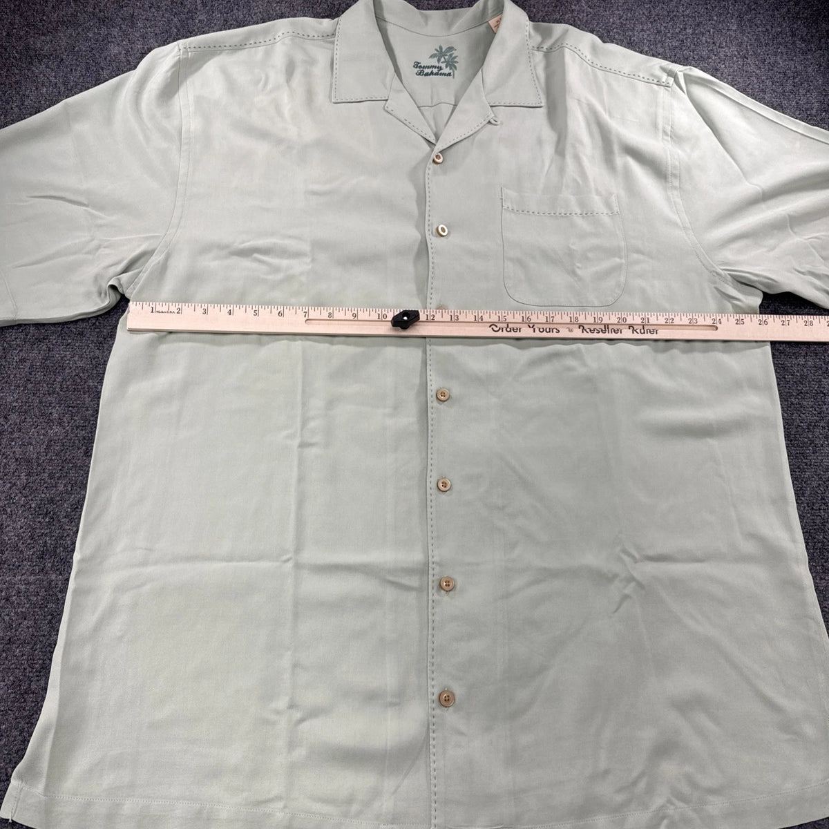 Tommy Bahama Silk Camp Shirt Mens XLT Mint Green Seafoam Resort Button Up NWOT