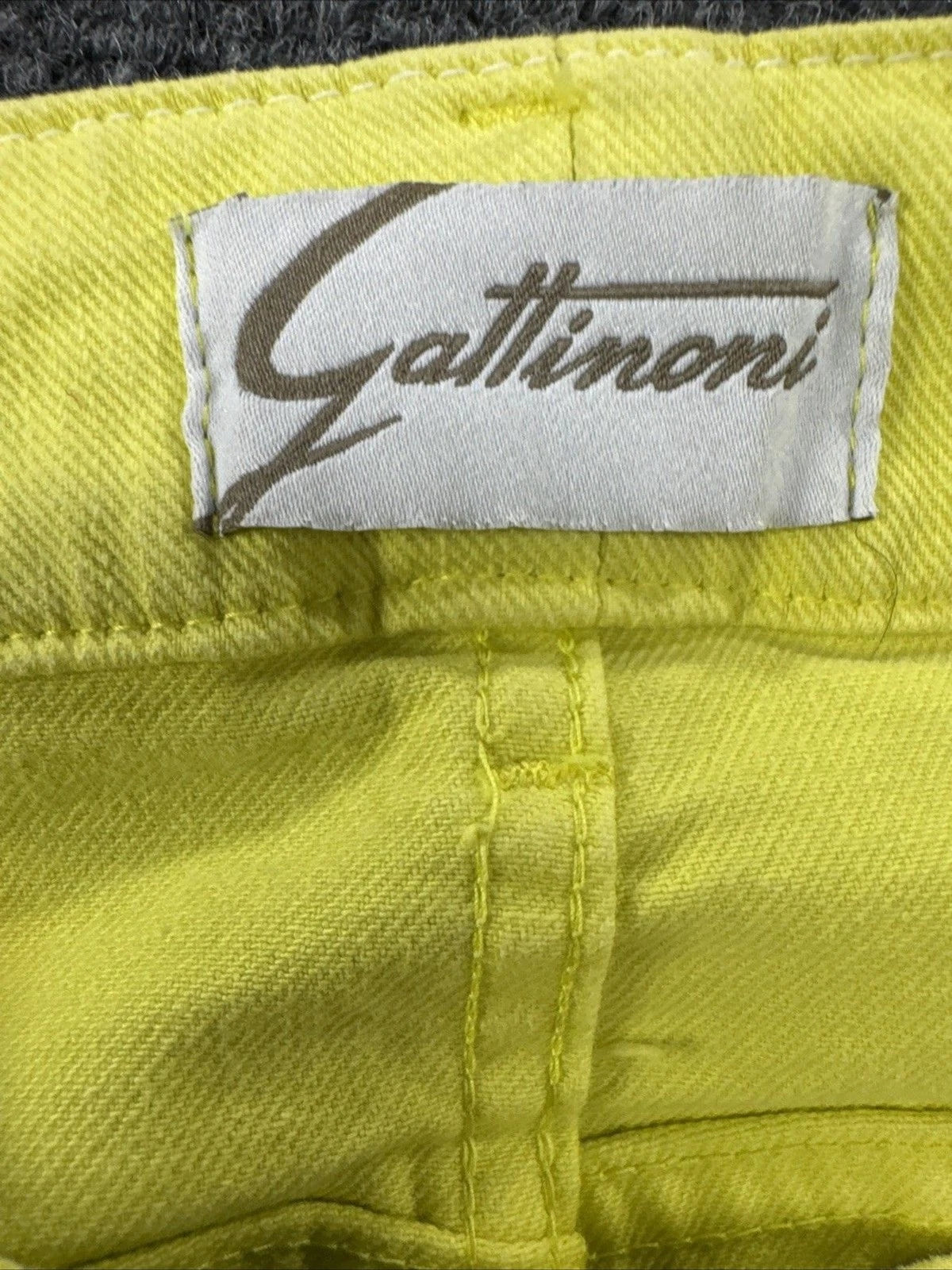 Gattinoni Jeans Women's 30 Neon Yellow Chartreuse Straight Leg Designer