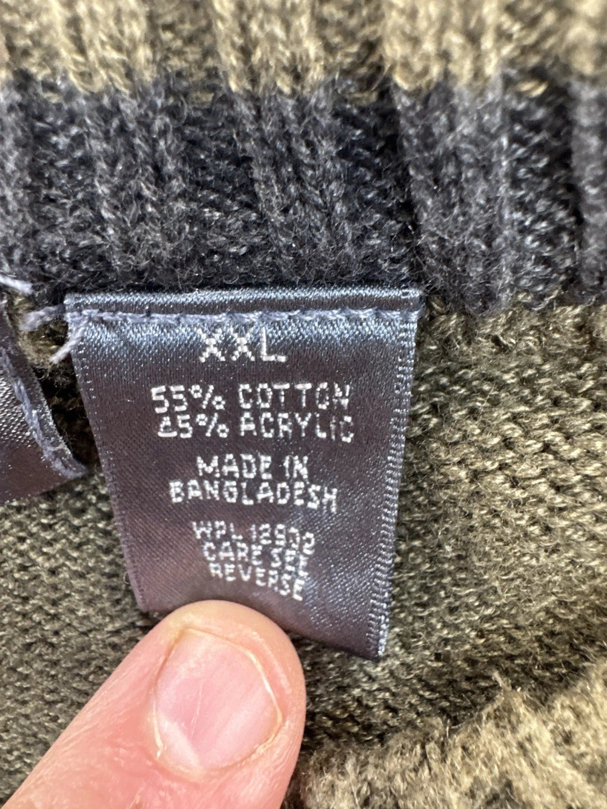 Oscar de la Renta Men's Green Textured Knit Crewneck Sweater XXL Pre-Owned