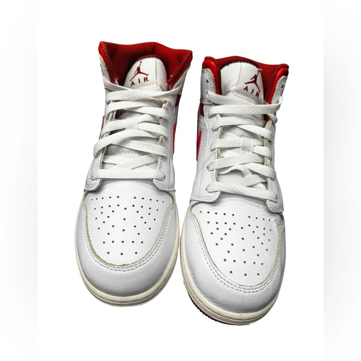 Air Jordan 1 Mid SE GS 6.5Y Women’s 8 White Dune Red FJ3464-160 New