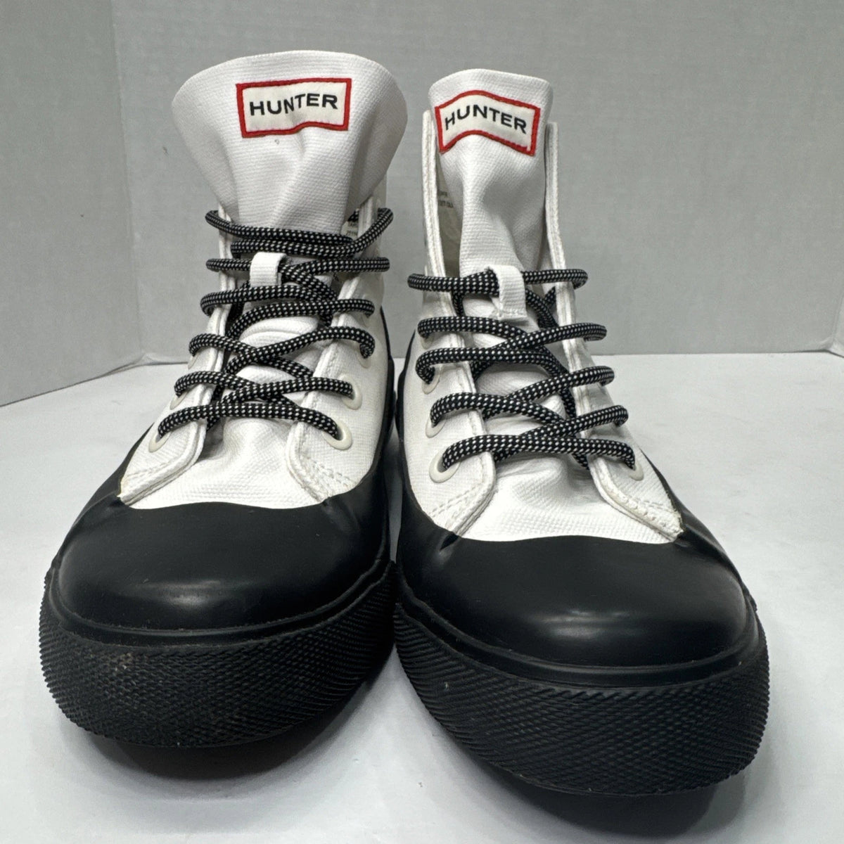 Hunter for Target Dipped Canvas High Top Sneakers M5.5 W7.5 White Black New