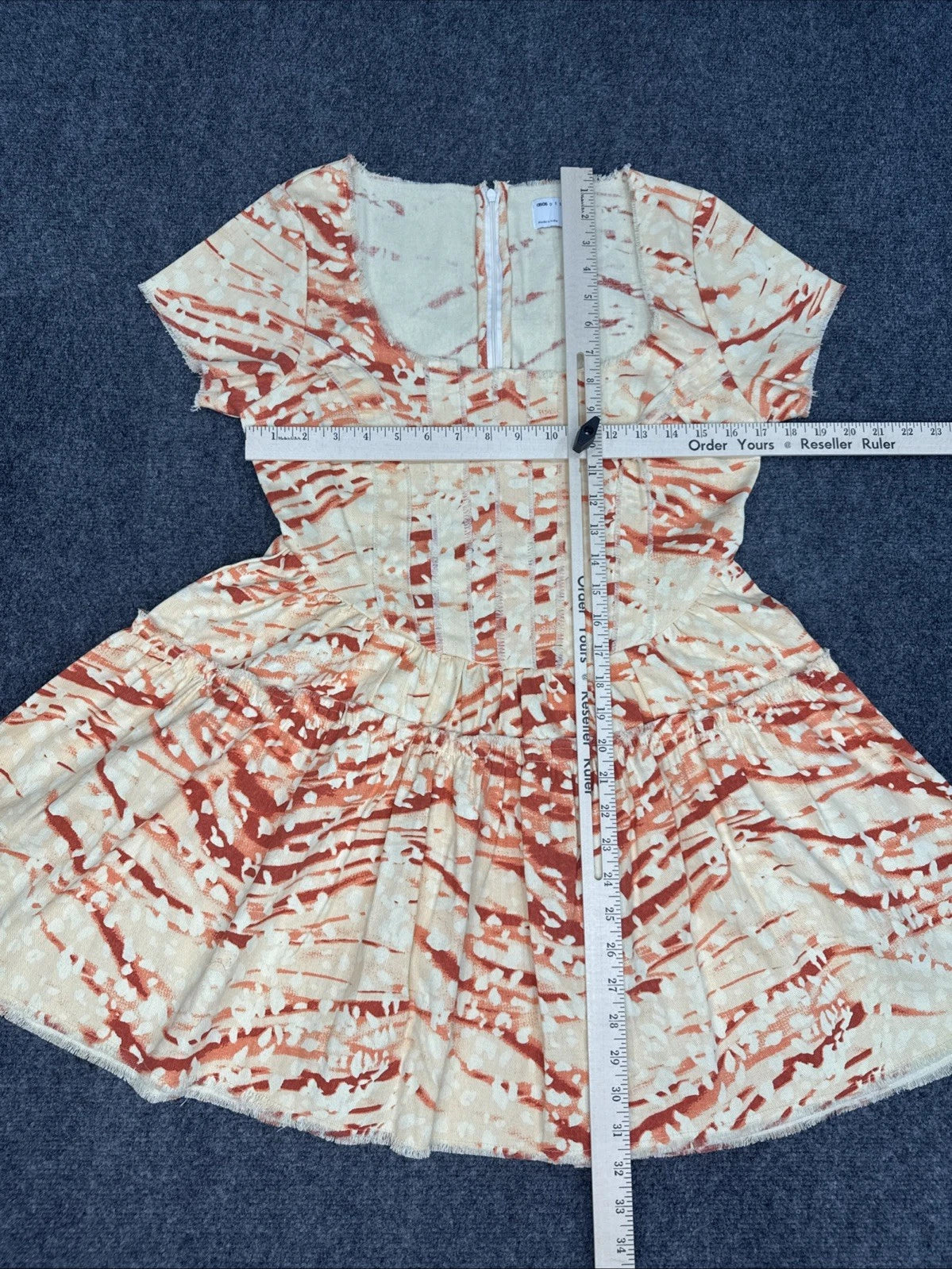ASOS Design Square Neck Corset Mini Dress Women's 6 Red Orange NWT