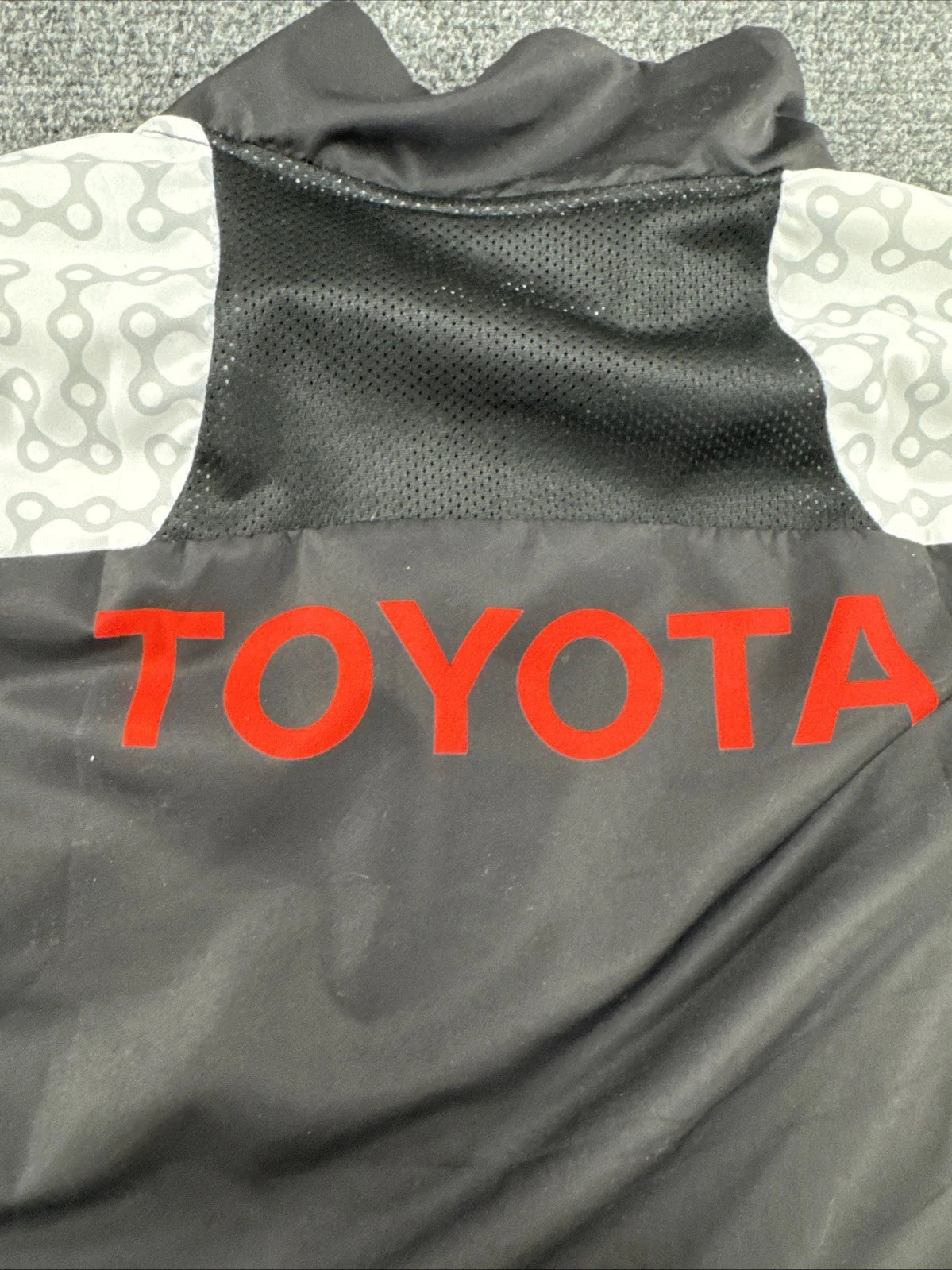 Toyota Cycling Wind Vest Full Zip Sleeveless Bike Jersey 2XL Black Red EUC