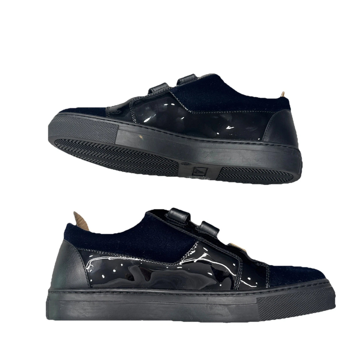 Giuseppe Zanotti Coby Sneakers Women EU 38 Navy Velvet Patent Leather Italy