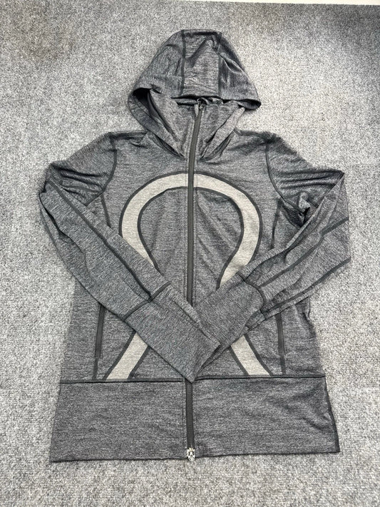 Lululemon Women's 8 Gray Scuba Full Zip Hoodie Missing Zipper Pull