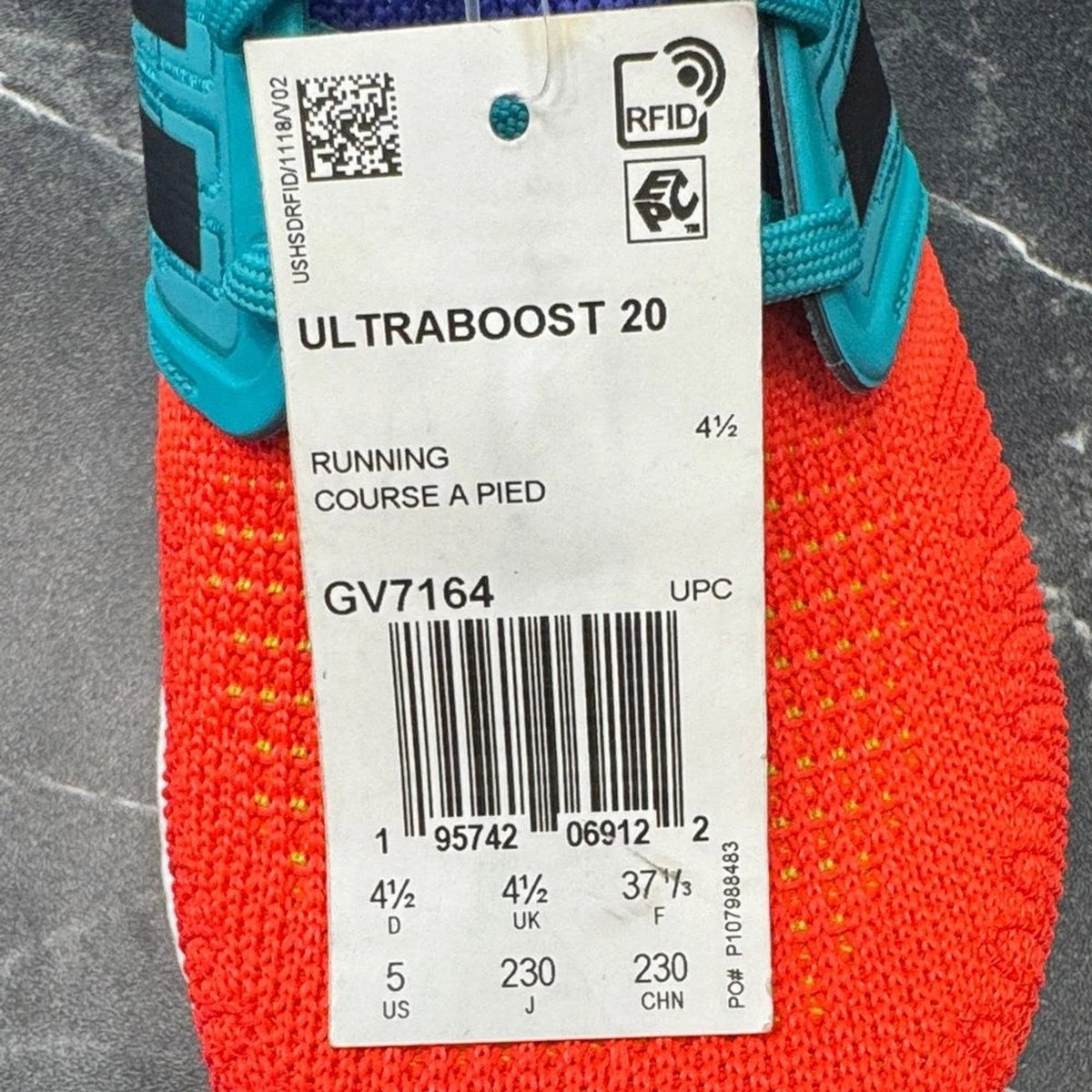 adidas Ultraboost 20 GV7164 Youth 5 Women 6.5 Multicolor Running Shoes New