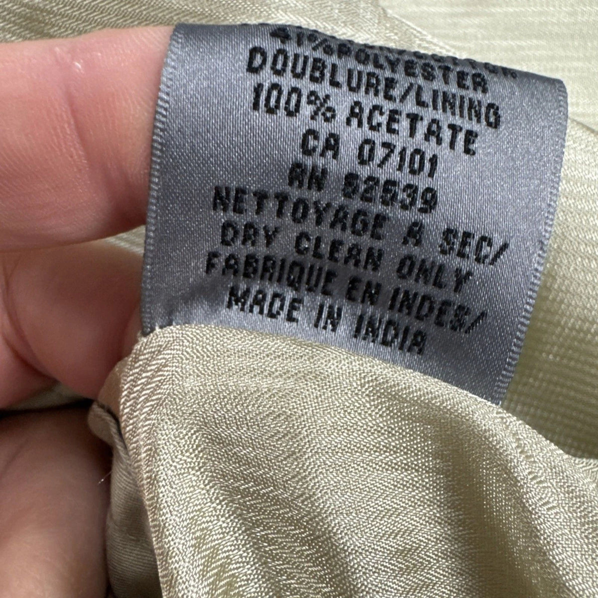 Vintage Geoffrey Beene Trench Coat Men's L Beige Cotton Blend Car Coat EUC