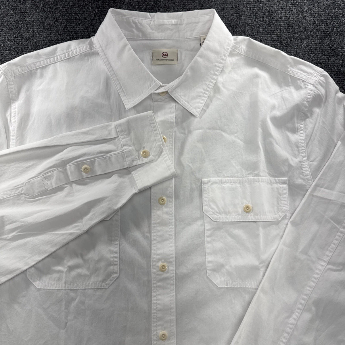 AG Jeans Benning Utility Shirt Mens XL White Cotton Button Down NWT 70670RCL