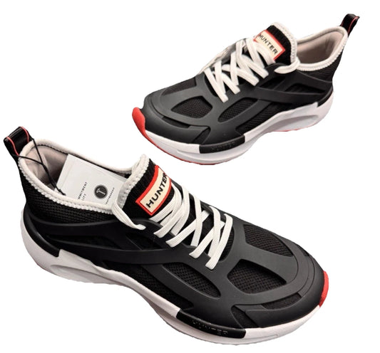 Hunter Tulip Womens Sneakers Size 8.5 Black Water Resistant Lace Up New Box