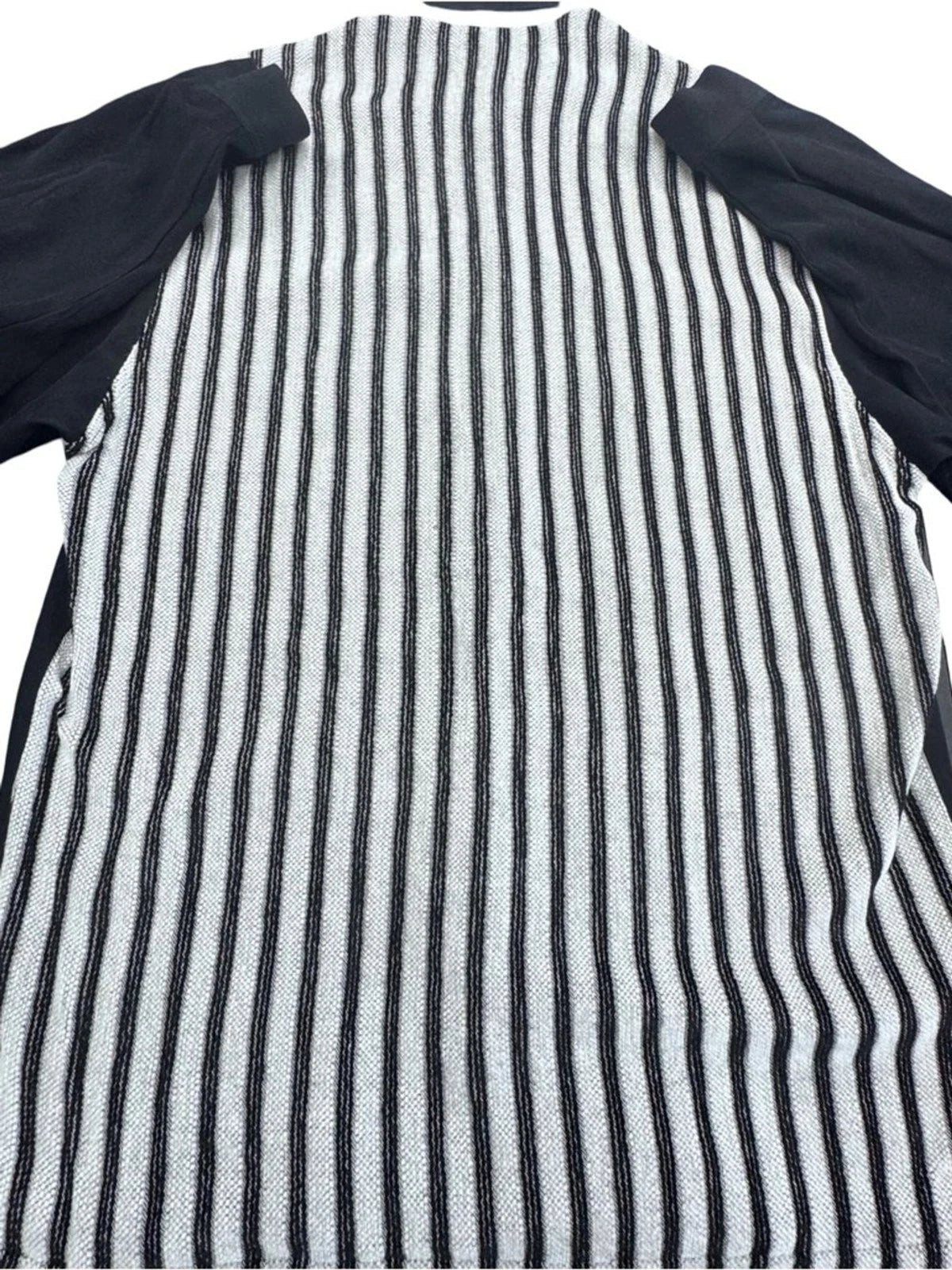 Boogie Boogie Italy Mens M Black Striped Knit Shirt Jacket Vintage Y2K