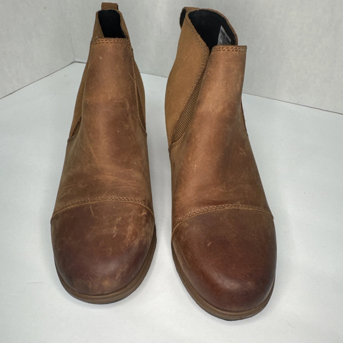 Sorel Evie Chelsea Wedge Boots Women’s 6.5 Brown Leather Suede NL3816-242